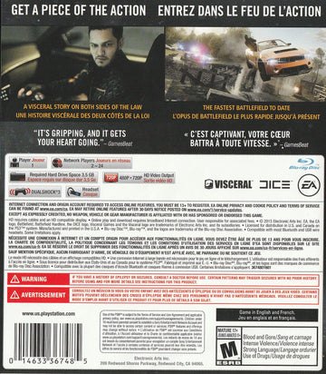 
Battlefield: Hardline | PlayStation 3 | back cover 1