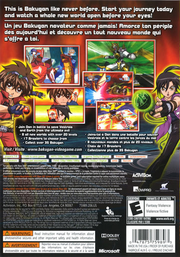 
Bakugan: Battle Brawlers | Xbox 360 | back cover 1
