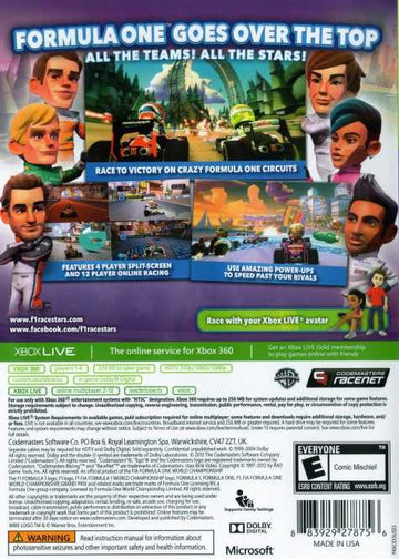 
F1 Race Stars | Xbox 360 | back cover 1