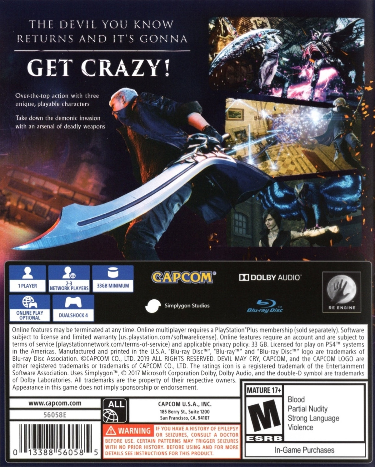 
Devil May Cry 5 | PlayStation 4 | back cover 1