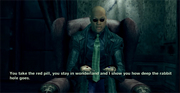 
The Matrix: Path of Neo | PlayStation 2 | cinematic screenshot - Morpheus dialogue