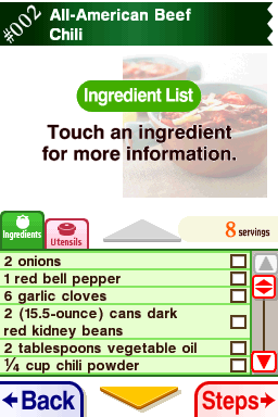 
America's Test Kitchen: Let's Get Cooking | Nintendo DS | gameplay screenshot 1