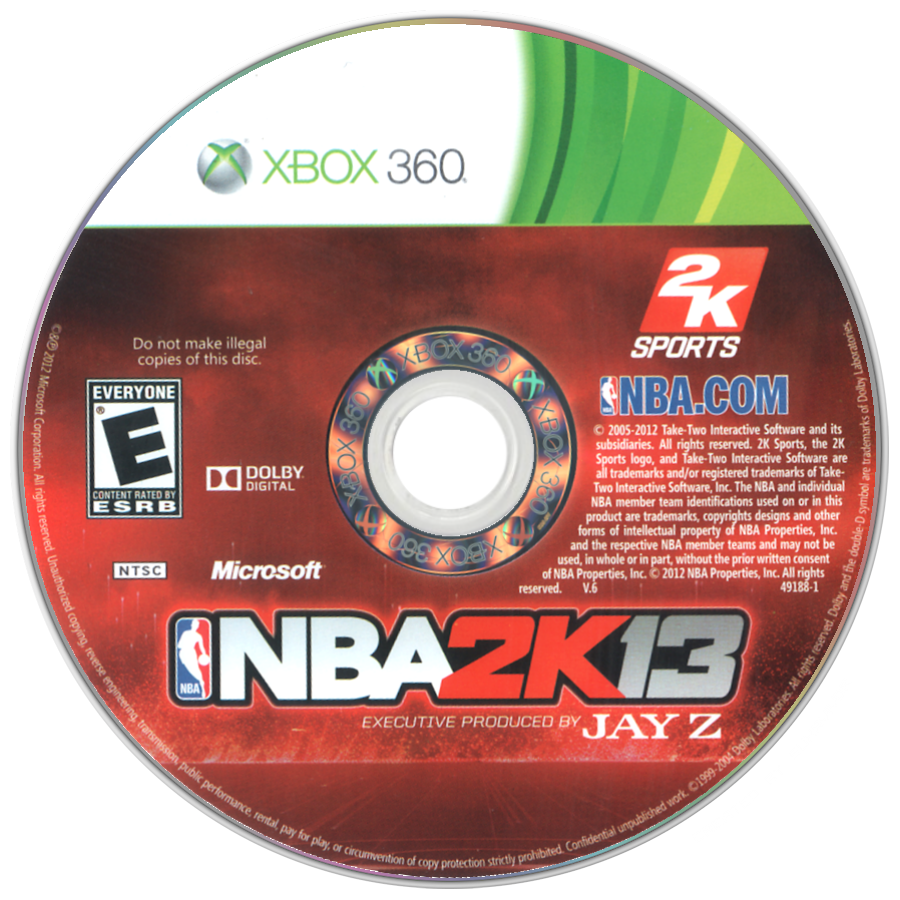 NBA 2K13 | Xbox 360 | game disc/cartridge 1 | Region: North America | Source: LaunchBox