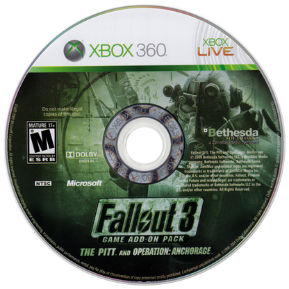 
Fallout 3: Game Add-on Pack - The Pitt and Operation: Anchorage | Xbox 360 | game disc/cartridge 1 | Region: North America | Source: LaunchBox