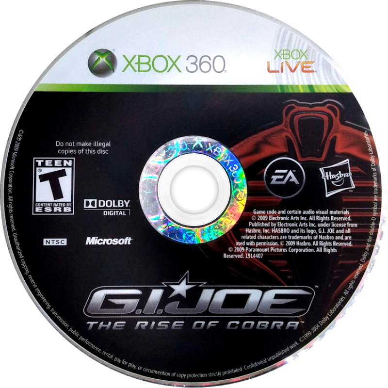 G.I. Joe: The Rise of Cobra | Xbox 360 | game disc/cartridge 1 | Region: North America | Source: LaunchBox