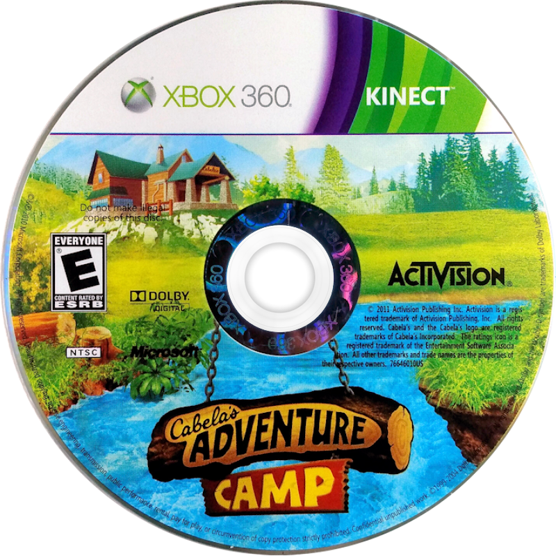 
Cabela's Adventure Camp | Xbox 360 | game disc/cartridge 1 | Region: North America | Source: LaunchBox