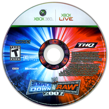 
WWE Smackdown vs. Raw 2007 | Xbox 360 | game disc/cartridge 1