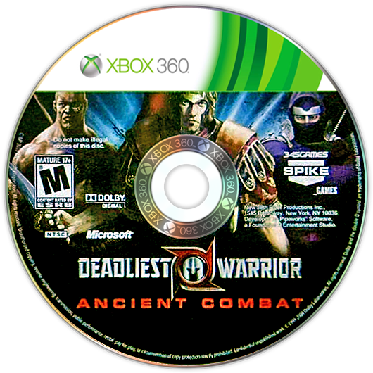 Deadliest Warrior: Ancient Combat | Xbox 360 | game disc/cartridge 1 | Region: North America | Source: LaunchBox