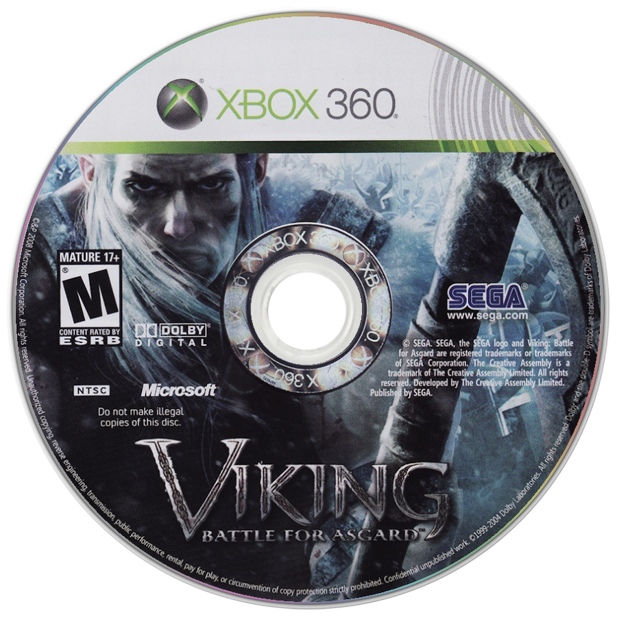 
Viking: Battle for Asgard | Xbox 360 | game disc/cartridge 1