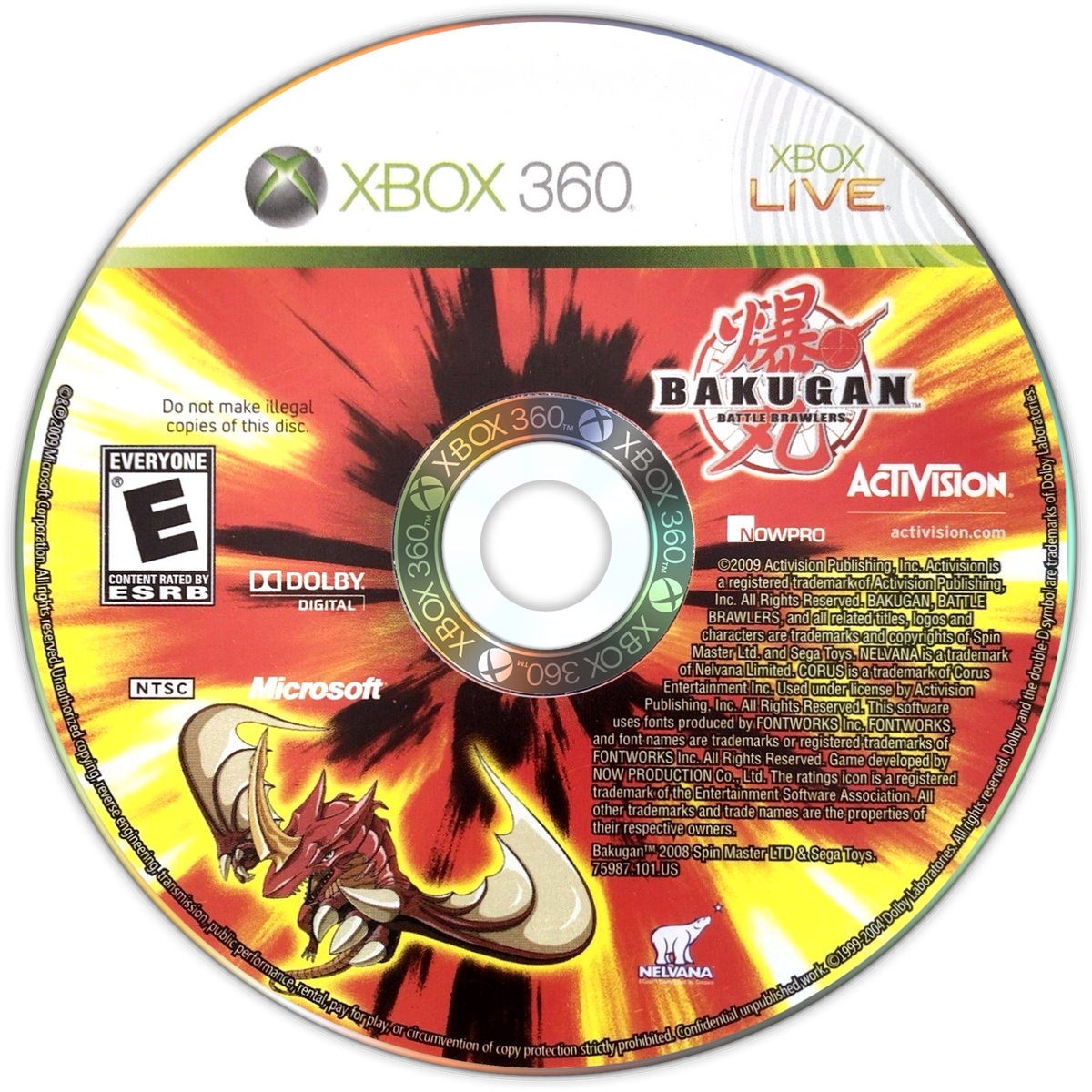 
Bakugan: Battle Brawlers | Xbox 360 | game disc/cartridge 1