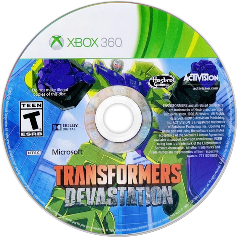 Transformers: Devastation | Xbox 360 | game disc/cartridge 1 | Region: North America | Source: LaunchBox