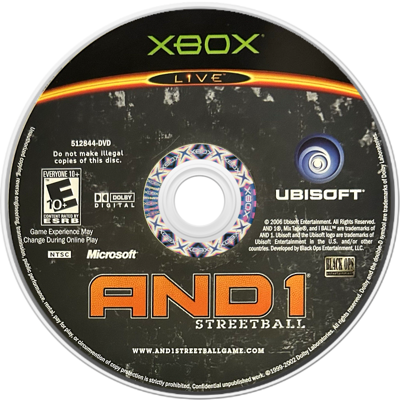 AND 1 Streetball | Xbox | game disc/cartridge 1 | Region: North America | Source: LaunchBox