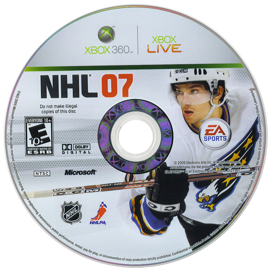 NHL 07 | Xbox 360 | game disc/cartridge 1 | Region: North America | Source: LaunchBox