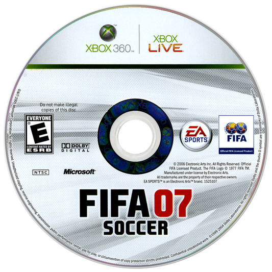 
FIFA Soccer 07 | Xbox 360 | game disc/cartridge 1