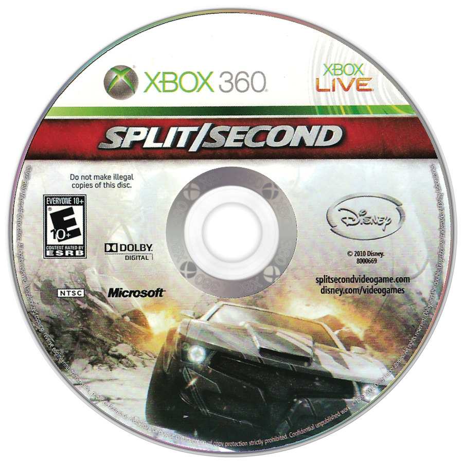 
Split/Second | Xbox 360 | game disc/cartridge 1