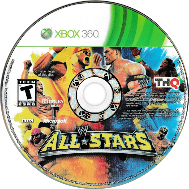WWE All Stars | Xbox 360 | game disc/cartridge 1 | Region: North America | Source: LaunchBox