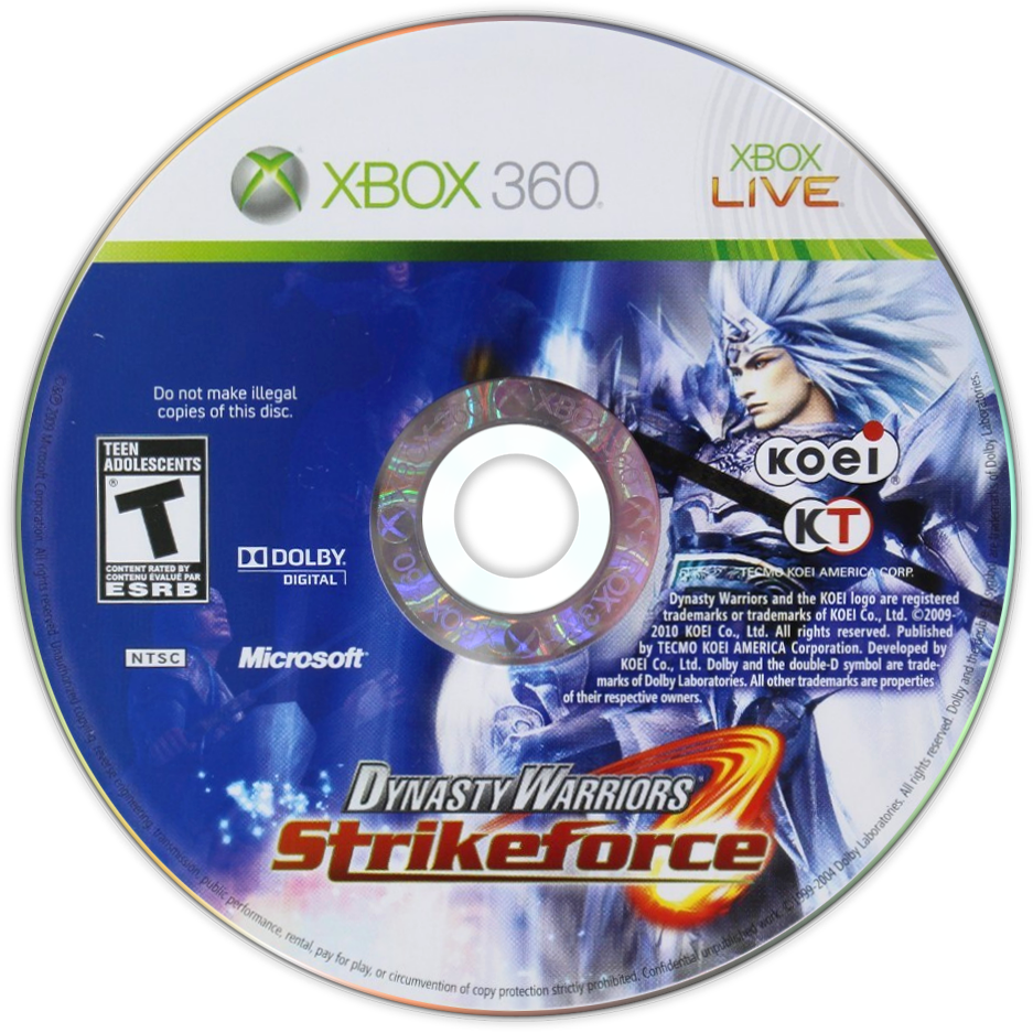 Dynasty Warriors: Strikeforce | Xbox 360 | game disc/cartridge 1 | Region: North America | Source: LaunchBox