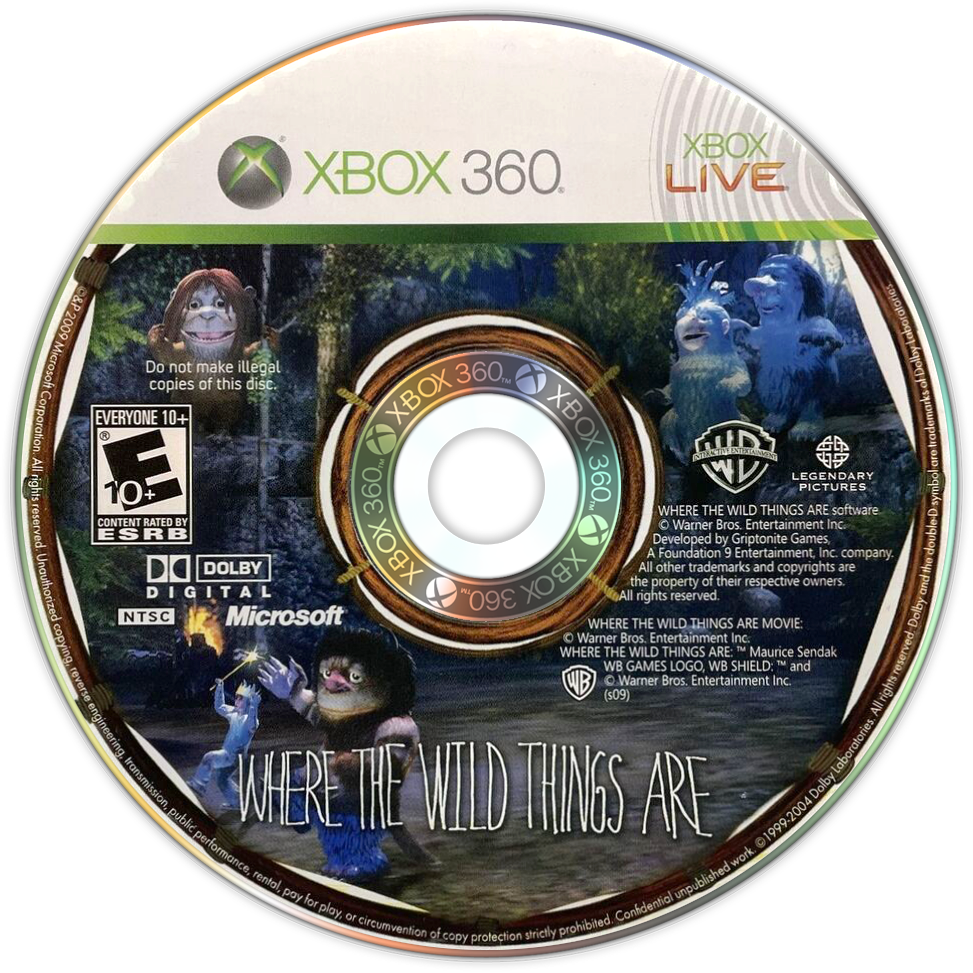 Where the Wild Things Are | Xbox 360 | game disc/cartridge 1 | Region: North America | Source: LaunchBox