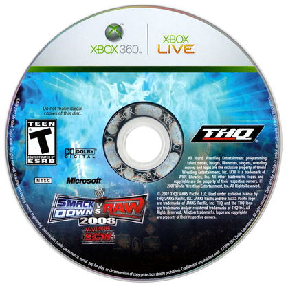 
WWE Smackdown vs. Raw 2008 | Xbox 360 | game disc/cartridge 1 | Region: North America | Source: LaunchBox