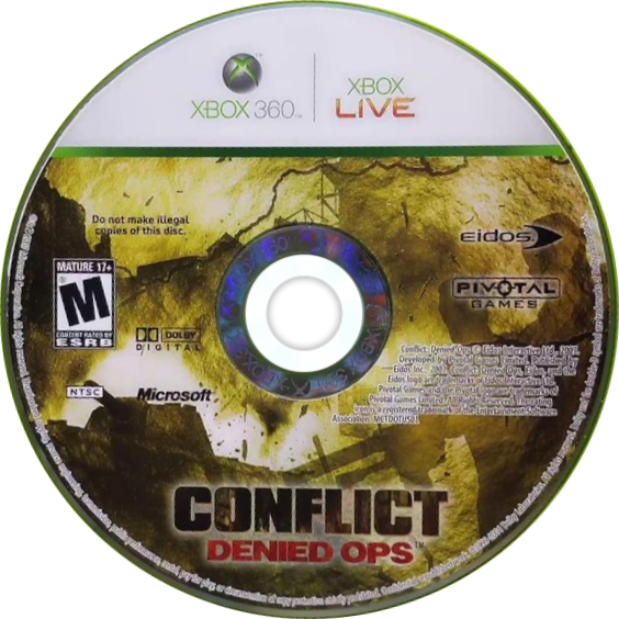 
Conflict: Denied Ops | Xbox 360 | game disc/cartridge 1 | Region: North America | Source: LaunchBox