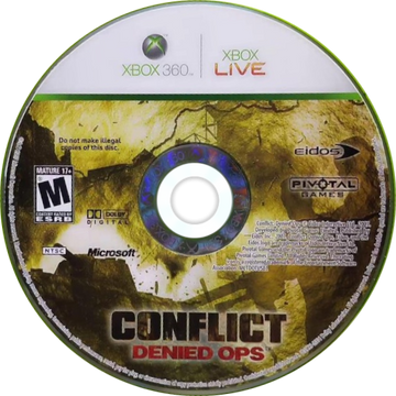 
Conflict: Denied Ops | Xbox 360 | game disc/cartridge 1 | Region: North America | Source: LaunchBox