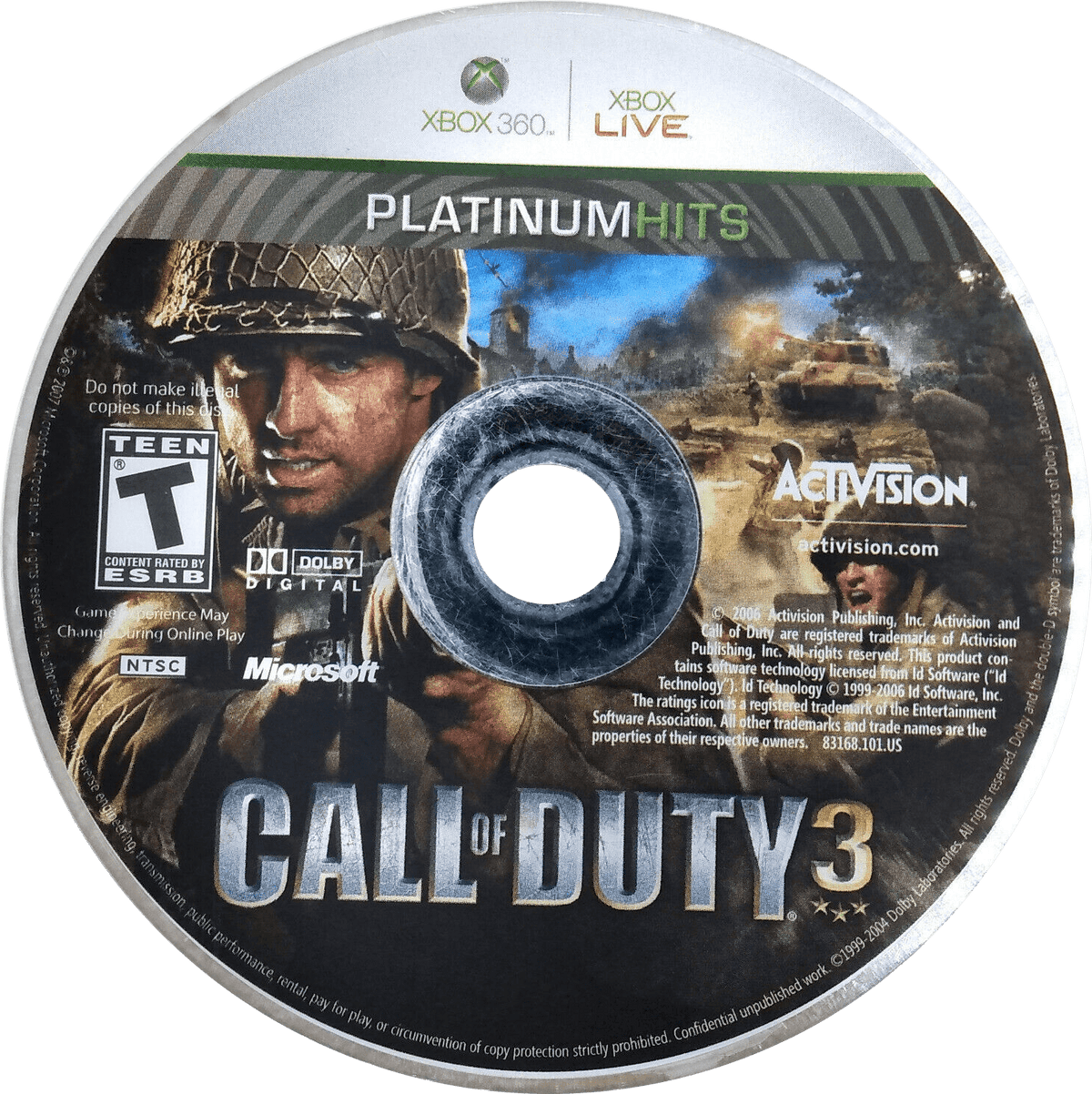 
Call of Duty 3 | Xbox 360 | game disc/cartridge 1 | Region: North America | Source: LaunchBox