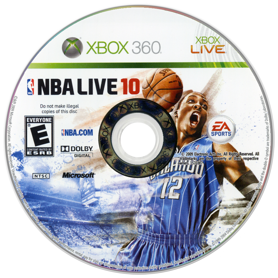 
NBA Live 10 | Xbox 360 | game disc/cartridge 1
