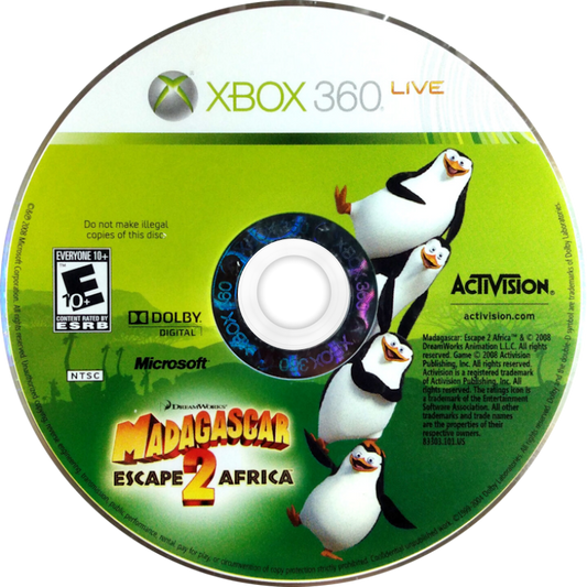 
Madagascar: Escape 2 Africa | Xbox 360 | game disc/cartridge 1