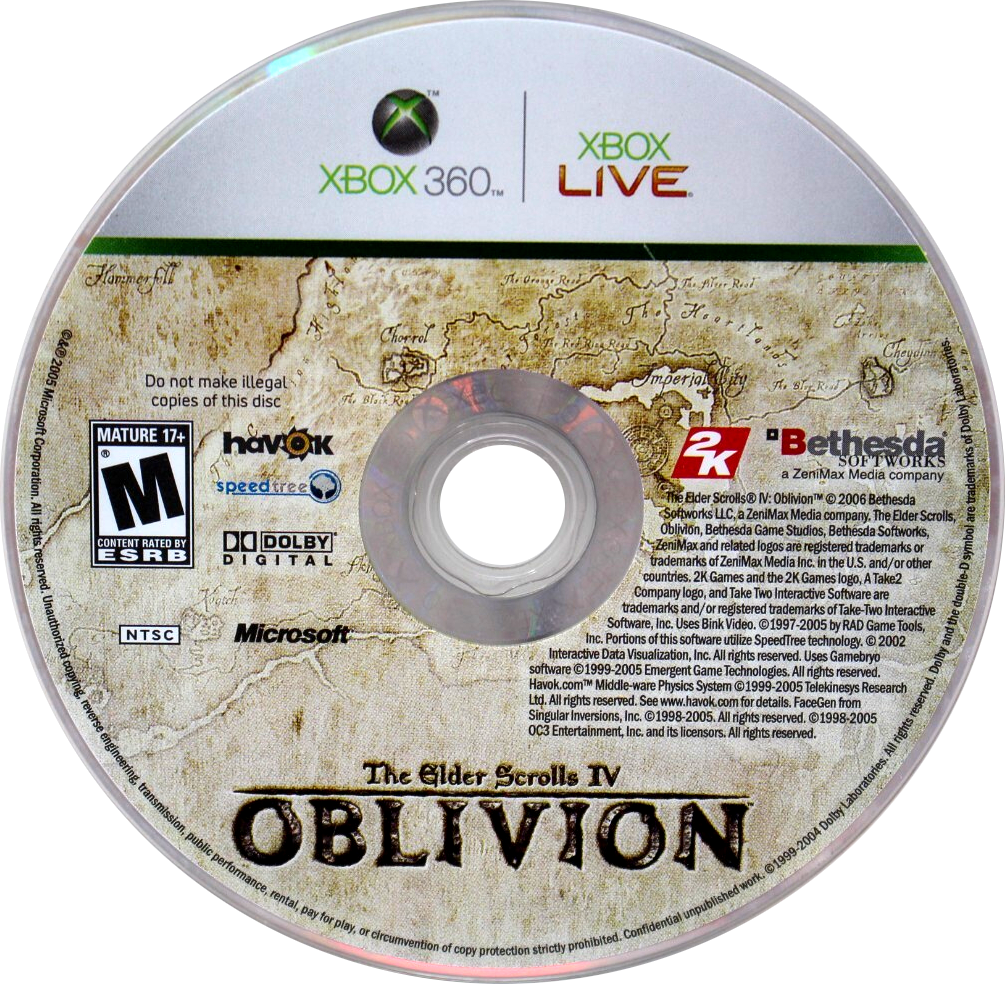 
The Elder Scrolls IV: Oblivion | Xbox 360 | game disc/cartridge 1 | Region: North America | Source: LaunchBox