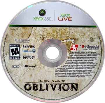 
The Elder Scrolls IV: Oblivion | Xbox 360 | game disc/cartridge 1 | Region: North America | Source: LaunchBox