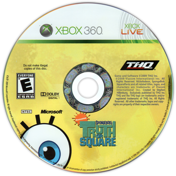 
SpongeBob's Truth or Square | Xbox 360 | game disc/cartridge 1