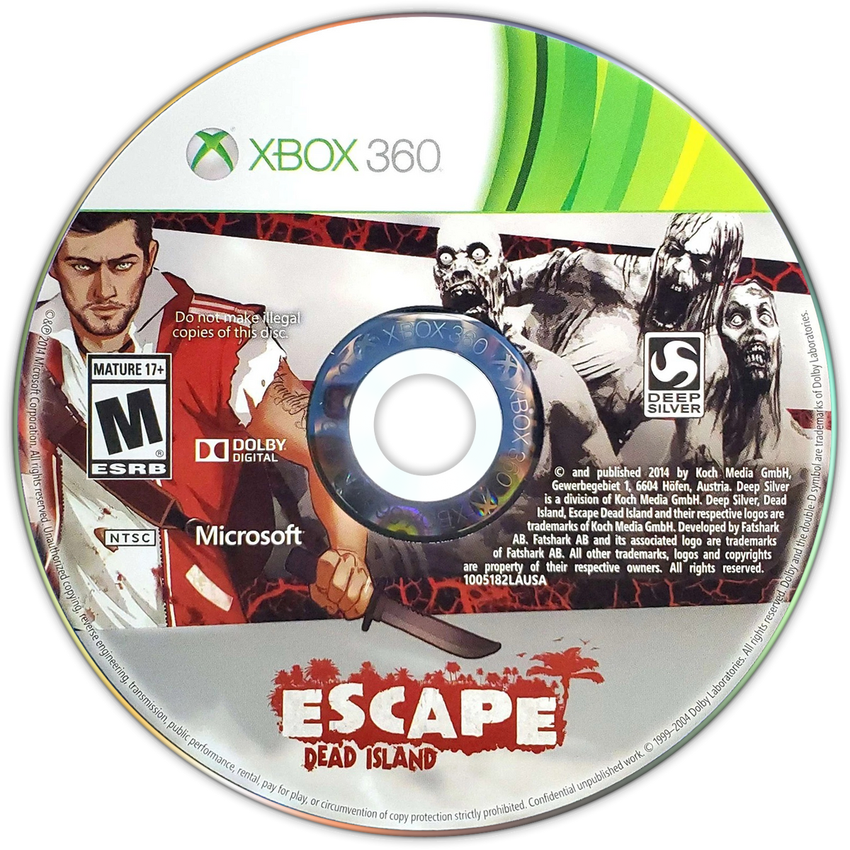 Escape Dead Island | Xbox 360 | game disc/cartridge 1
