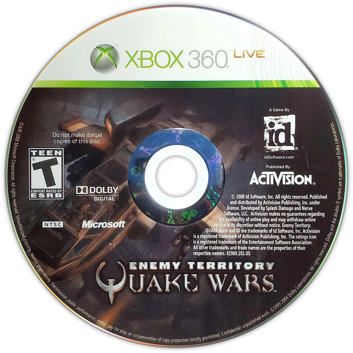 
Enemy Territory: Quake Wars | Xbox 360 | game disc/cartridge 1 | Region: North America | Source: LaunchBox