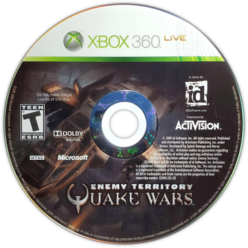 
Enemy Territory: Quake Wars | Xbox 360 | game disc/cartridge 1 | Region: North America | Source: LaunchBox