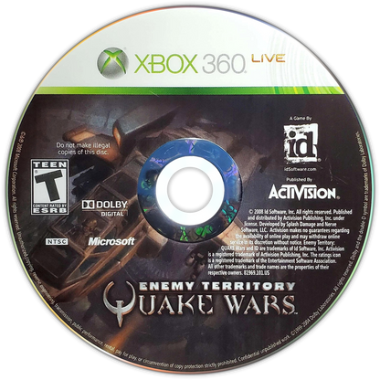 
Enemy Territory: Quake Wars | Xbox 360 | game disc/cartridge 1 | Region: North America | Source: LaunchBox