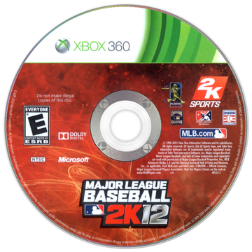 
Major League Baseball 2K12 | Xbox 360 | game disc/cartridge 1 | Region: North America | Source: LaunchBox