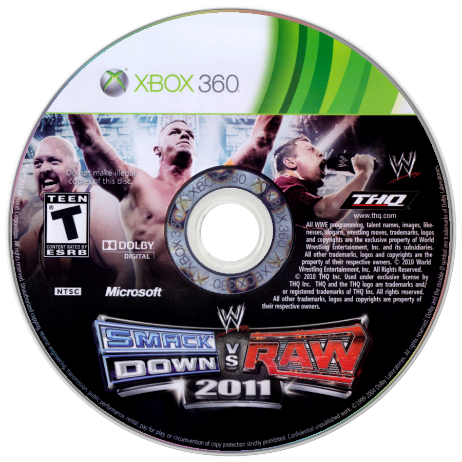 WWE Smackdown vs. Raw 2011 | Xbox 360 | game disc/cartridge 1 | Region: North America | Source: LaunchBox