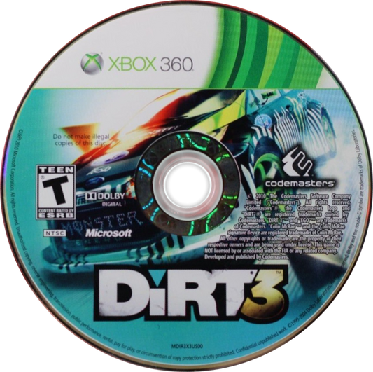 
DiRT 3 | Xbox 360 | game disc/cartridge 1