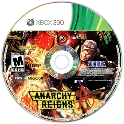 
Anarchy Reigns | Xbox 360 | game disc/cartridge 1 | Region: North America | Source: LaunchBox