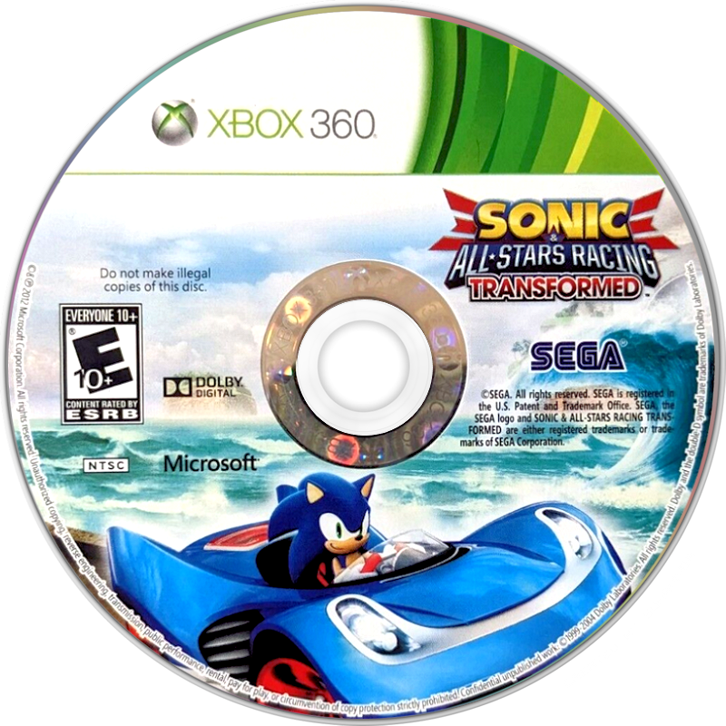 
Sonic & All-Stars Racing: Transformed | Xbox 360 | game disc/cartridge 1