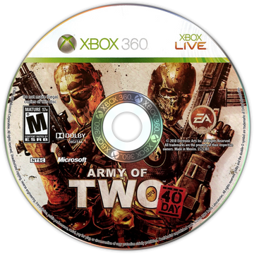 
Army of Two: The 40th Day | Xbox 360 | game disc/cartridge 1