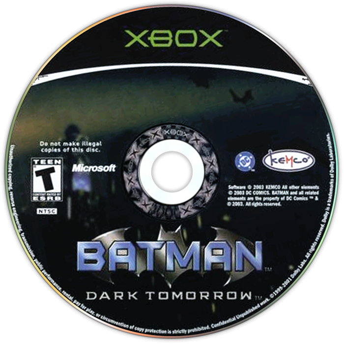 
Batman: Dark Tomorrow | Xbox | game disc/cartridge 1 | Region: North America | Source: LaunchBox