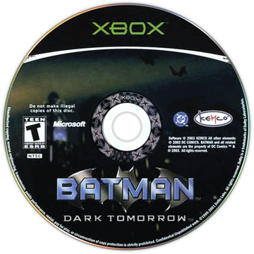 
Batman: Dark Tomorrow | Xbox | game disc/cartridge 1 | Region: North America | Source: LaunchBox