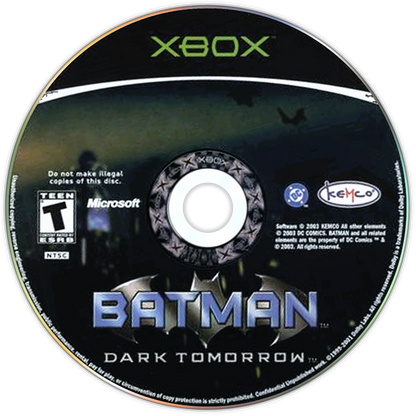 
Batman: Dark Tomorrow | Xbox | game disc/cartridge 1 | Region: North America | Source: LaunchBox