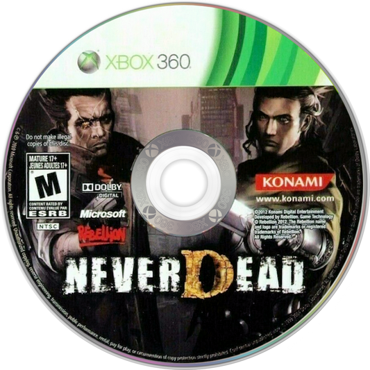 
NeverDead | Xbox 360 | game disc/cartridge 1