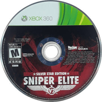 
Sniper Elite V2 [Silver Star Edition] | Xbox 360 | game disc/cartridge 1 | Region: North America | Source: LaunchBox