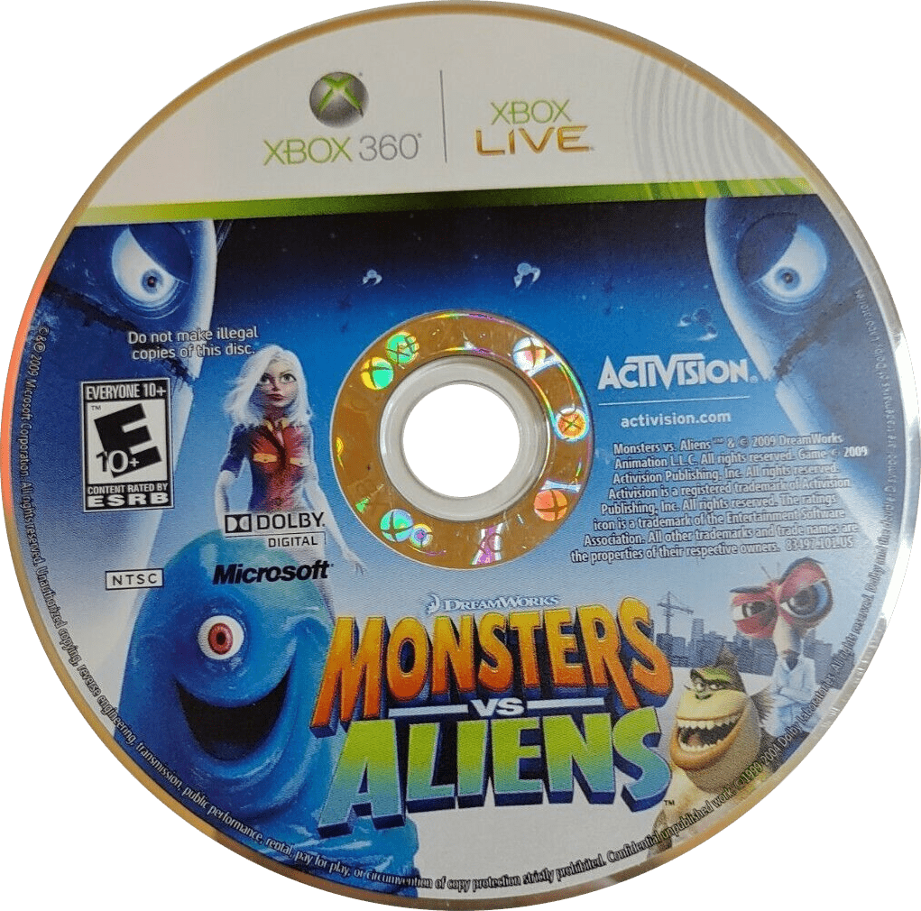 
Monsters vs. Aliens | Xbox 360 | game disc/cartridge 1 | Region: North America | Source: LaunchBox