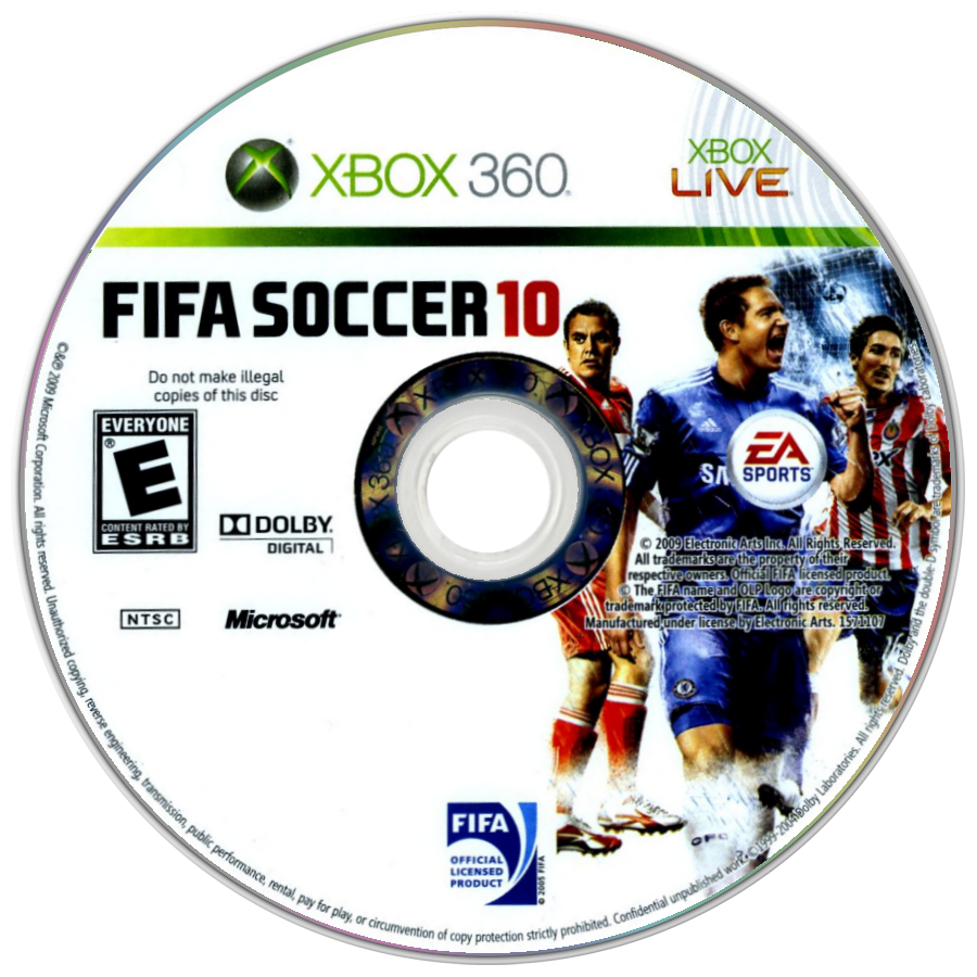 
FIFA Soccer 10 | Xbox 360 | game disc/cartridge 1 | Region: North America | Source: LaunchBox
