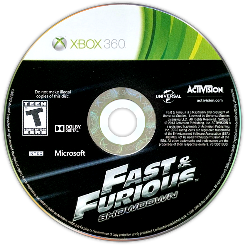 
Fast & Furious: Showdown | Xbox 360 | game disc/cartridge 1 | Region: North America | Source: LaunchBox
