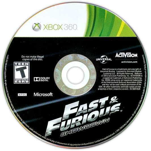 
Fast & Furious: Showdown | Xbox 360 | game disc/cartridge 1 | Region: North America | Source: LaunchBox